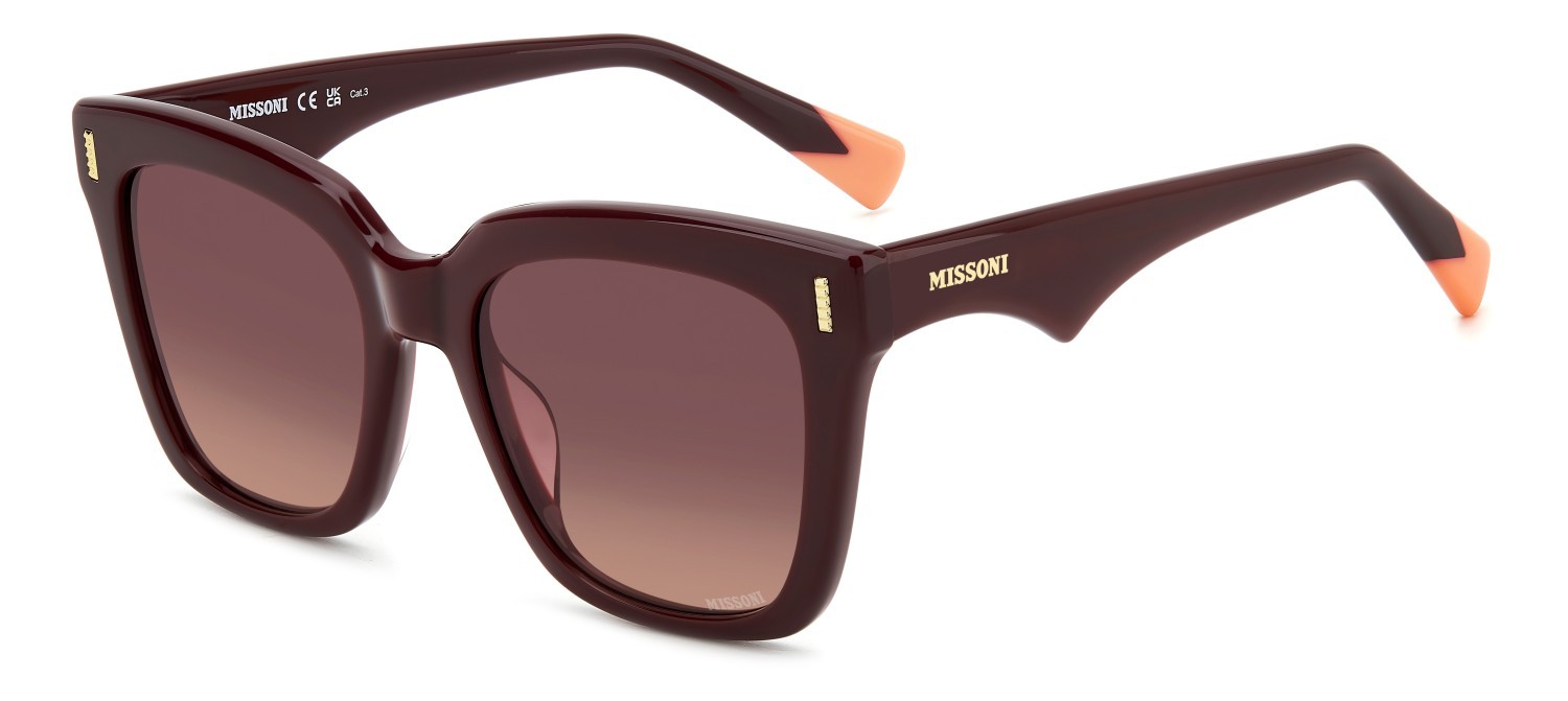 Sonnenbrillen Missoni Mis 0206/G 207574 LHF 3X farbe burgundy form quadratisch gläser pink doubleshade