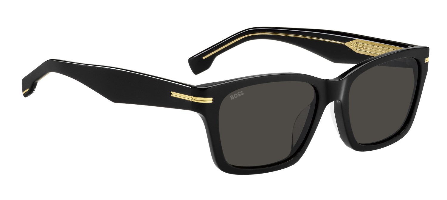 Occhiali da sole Hugo Boss 1739/F 207575 807 IR colore black forma rettangolare lenti grey