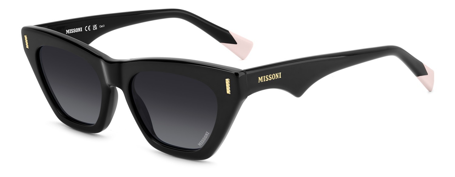 Occhiali da sole Missoni Mis 0205/S 207578 807 9O colore black forma rettangolare lenti dark grey shaded
