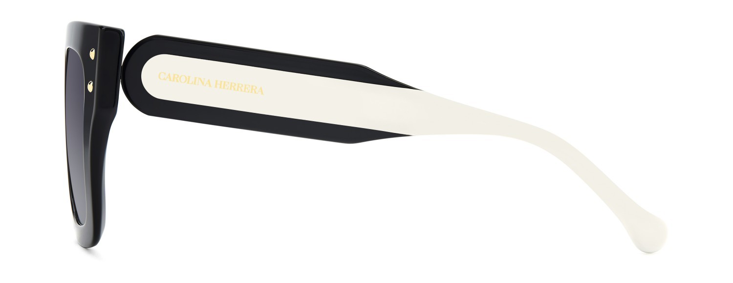 Occhiali da sole Carolina Herrera Her 0255/S 207591 807 9O colore black forma quadrato lenti dark grey shaded