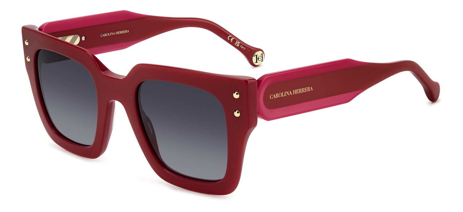 Occhiali da sole Carolina Herrera Her 0255/S 207591 C9A 9O colore red forma quadrato lenti dark grey shaded