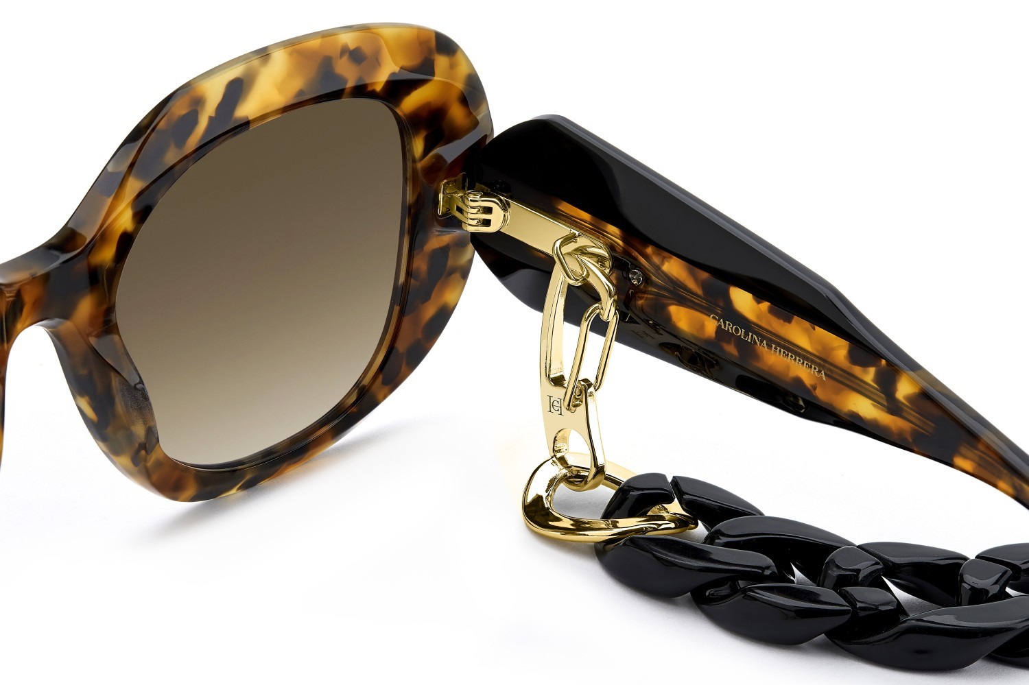 Occhiali da sole Carolina Herrera Her 0254/S 207592 086 HA colore havana forma rettangolare lenti brown shaded