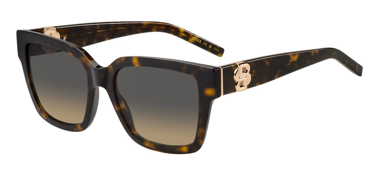 Sunglasses Hugo Boss 1744/S 207594 086 PR color havana shape rectangle lenses grey brown doubleshade