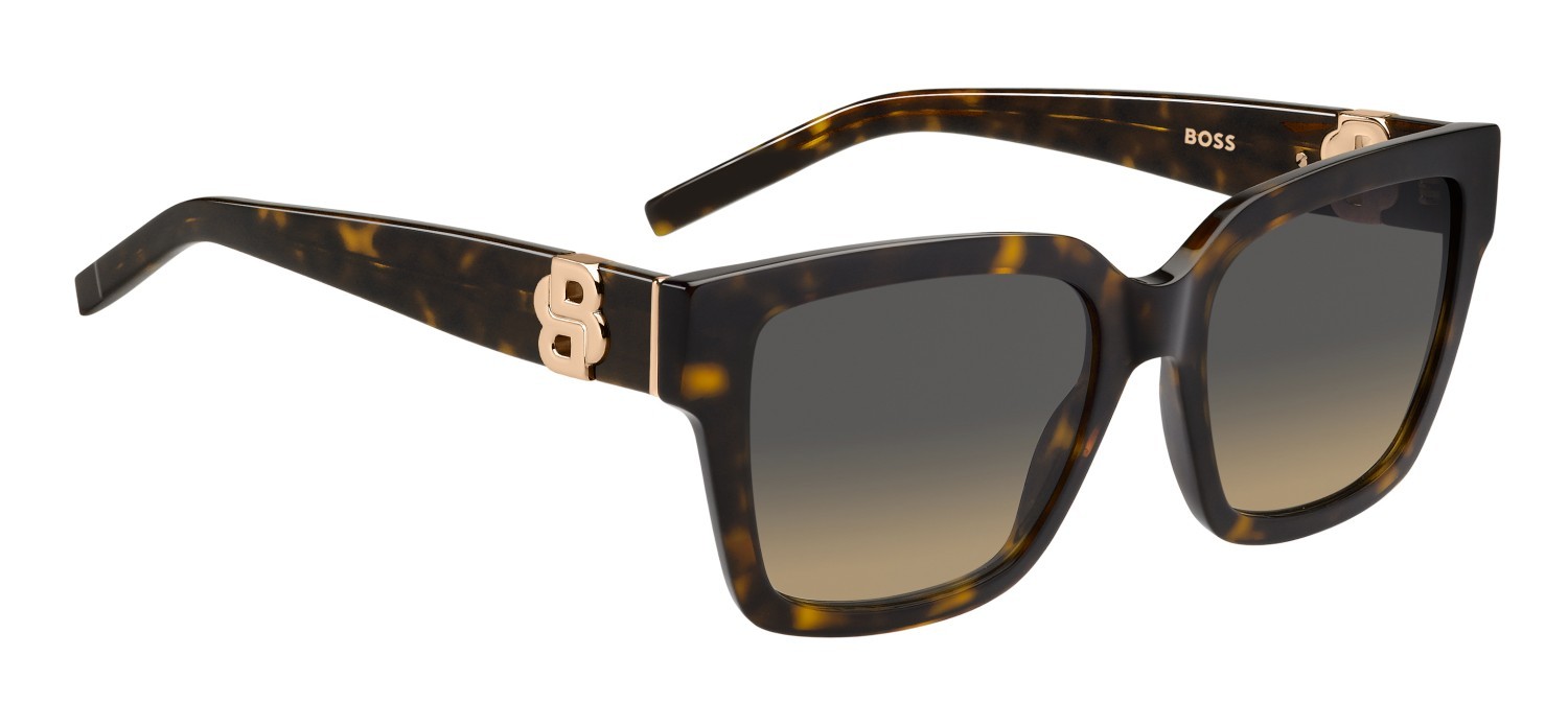 Sunglasses Hugo Boss 1744/S 207594 086 PR color havana shape rectangle lenses grey brown doubleshade