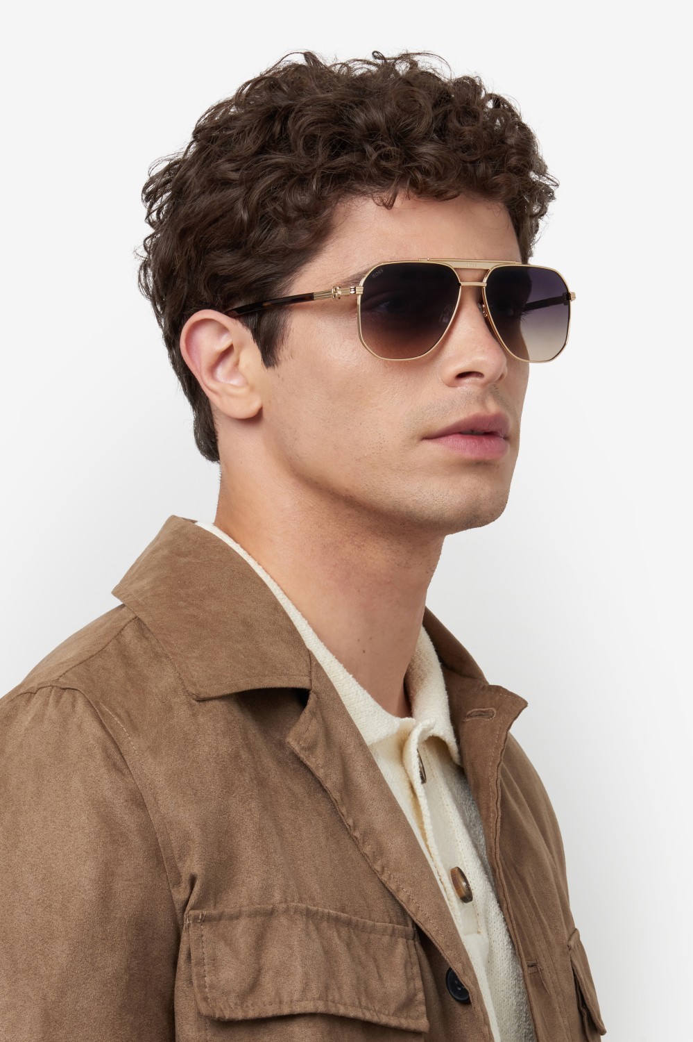 Occhiali da sole Hugo Boss 1743/S 207595 06J C9 colore gold havana forma quadrato lenti grey shaded brown antireflex