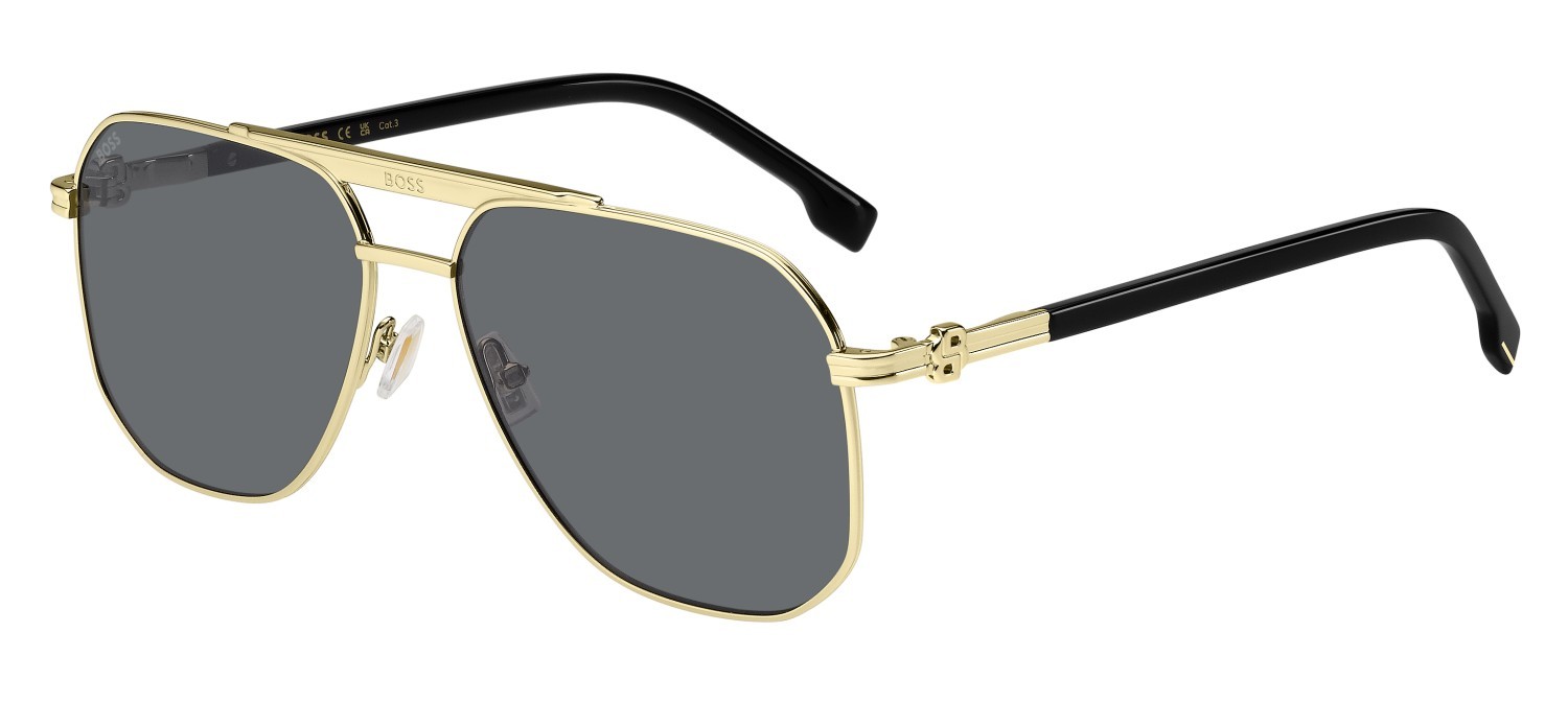 Occhiali da sole Hugo Boss 1743/S 207595 RHL 2K colore gold black_ forma quadrato lenti grey antireflex
