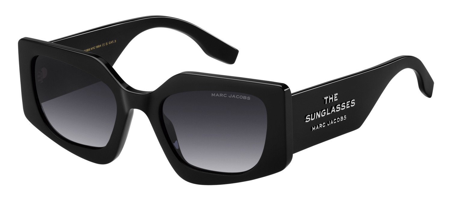 Occhiali da sole Marc Jacobs 774/S 207596 807 9O colore black forma rettangolare lenti dark grey shaded