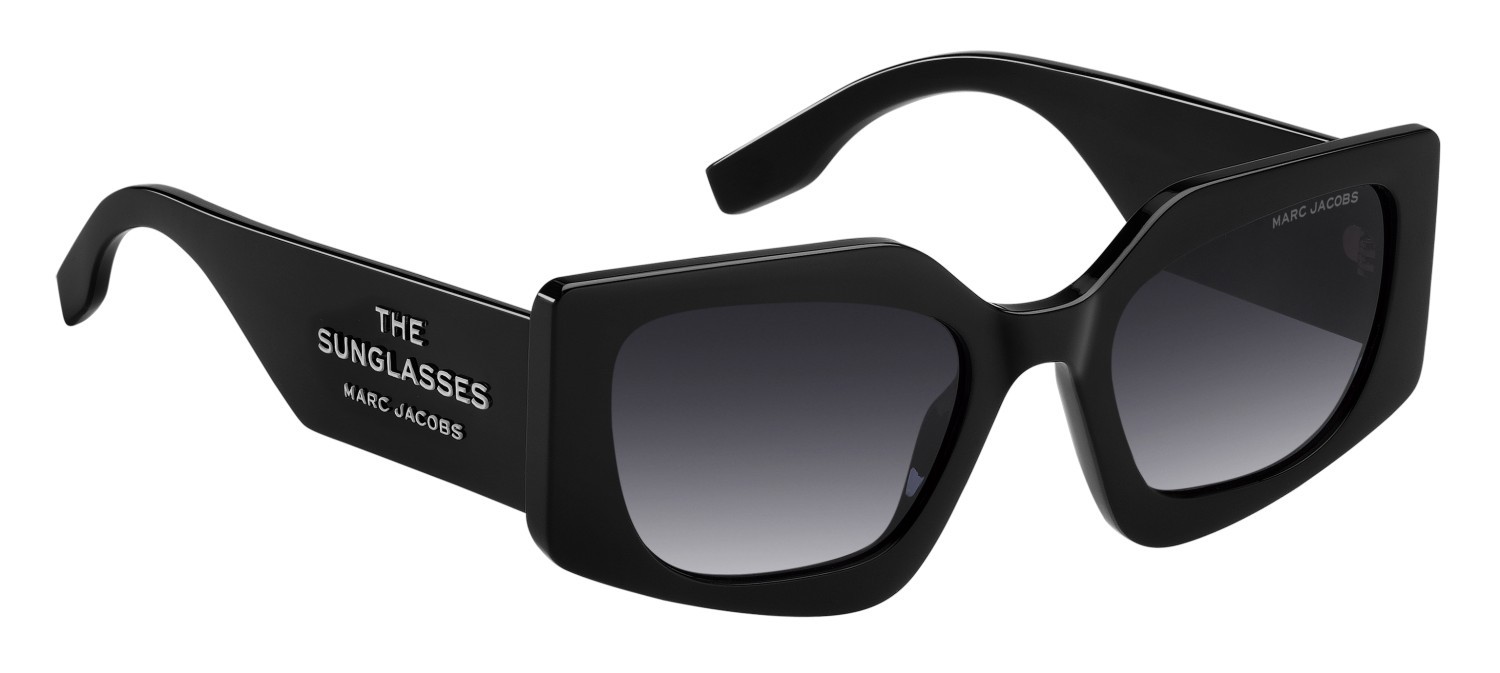 Occhiali da sole Marc Jacobs 774/S 207596 807 9O colore black forma rettangolare lenti dark grey shaded