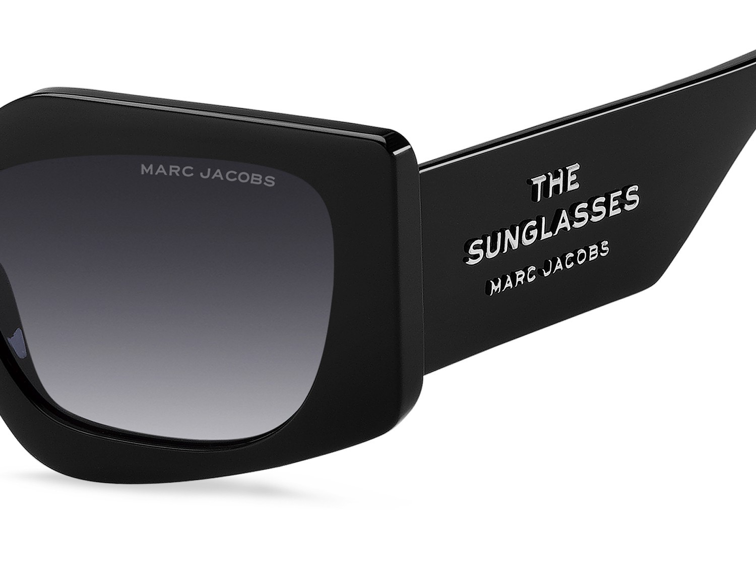Occhiali da sole Marc Jacobs 774/S 207596 807 9O colore black forma rettangolare lenti dark grey shaded