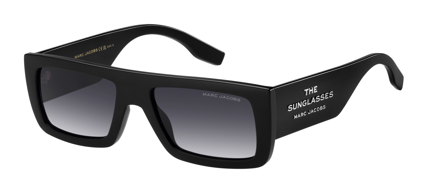 Sunglasses Marc Jacobs 775/S 207598 807 9O color black shape rectangle lenses dark grey shaded