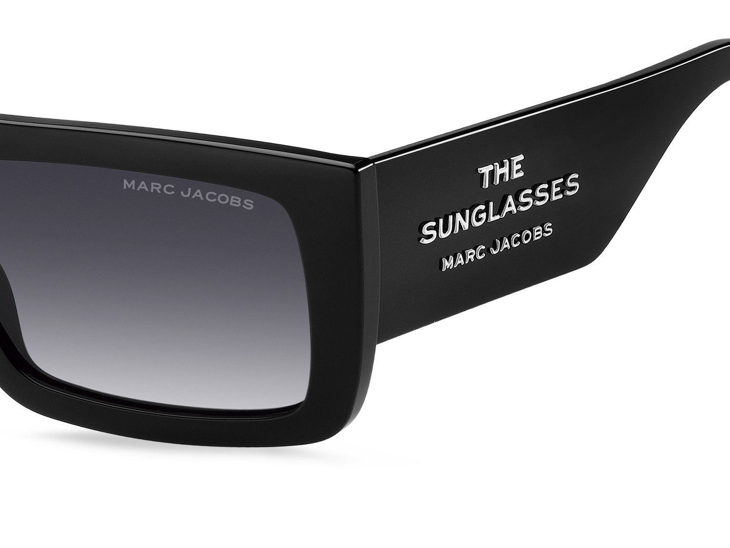 Sunglasses Marc Jacobs 775/S 207598 807 9O color black shape rectangle lenses dark grey shaded