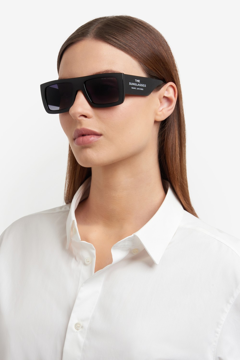 Sunglasses Marc Jacobs 775/S 207598 807 9O color black shape rectangle lenses dark grey shaded