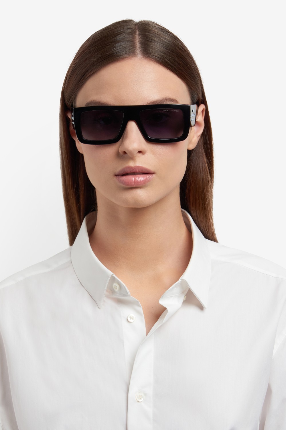 Sunglasses Marc Jacobs 775/S 207598 807 9O color black shape rectangle lenses dark grey shaded