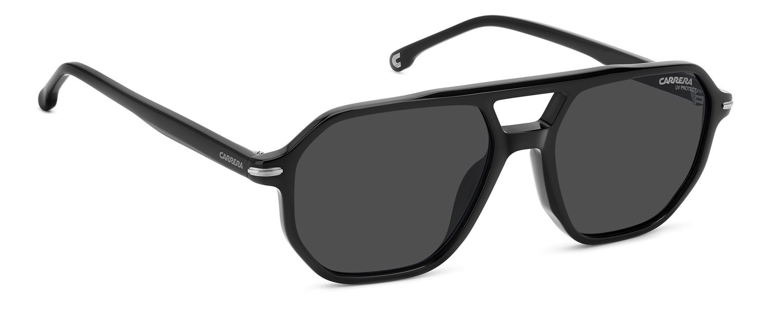 Occhiali da sole Carrera 341/S 207600 (284 IR) colore black ruthenium forma rettangolare lenti grey
