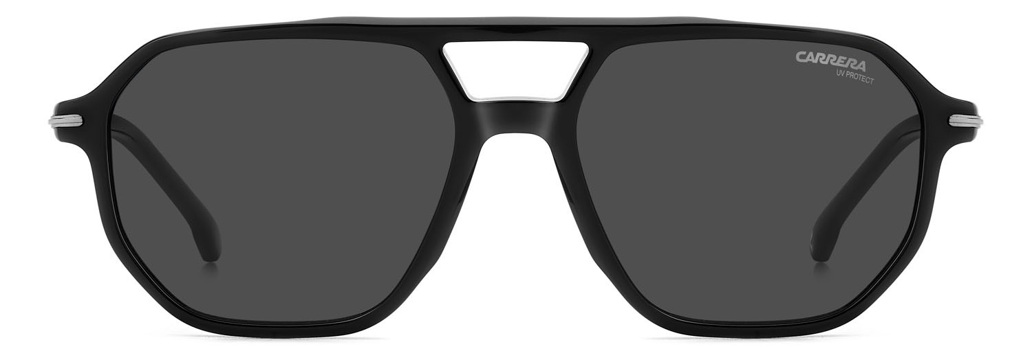 Occhiali da sole Carrera 341/S 207600 (284 IR) colore black ruthenium forma rettangolare lenti grey