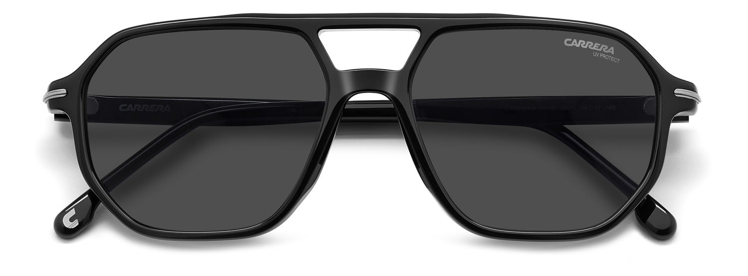 Occhiali da sole Carrera 341/S 207600 (284 IR) colore black ruthenium forma rettangolare lenti grey