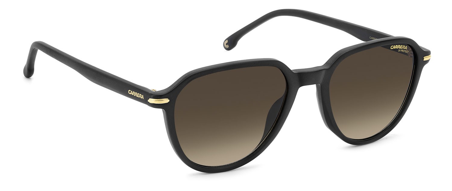Occhiali da sole Carrera 342/S 207601 (003 86) colore matte black forma pantos lenti black brown green antireflex
