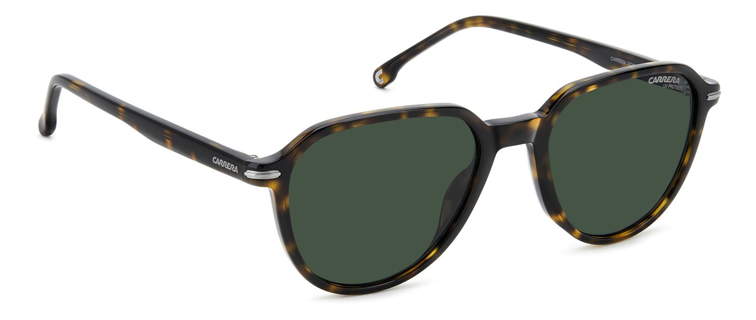 Sunglasses Carrera 342/S 207601 (FTT QT) color brown havana dark ruthenium shape pantos lenses green