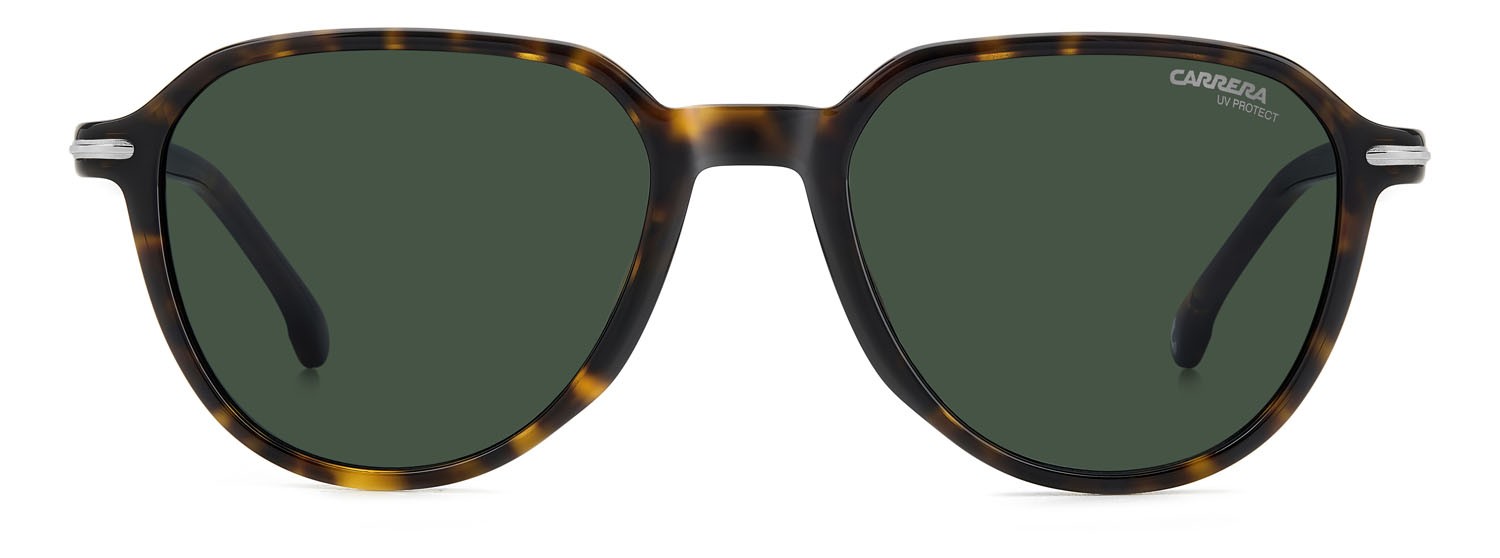 Sunglasses Carrera 342/S 207601 (FTT QT) color brown havana dark ruthenium shape pantos lenses green