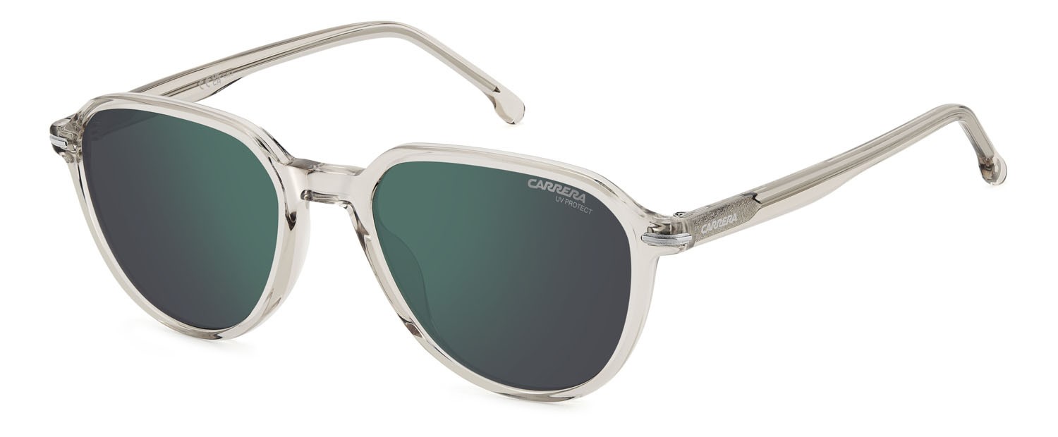 Occhiali da sole Carrera 342/S 207601 (R1T MT) colore beige ruthenium forma pantos lenti green mirror