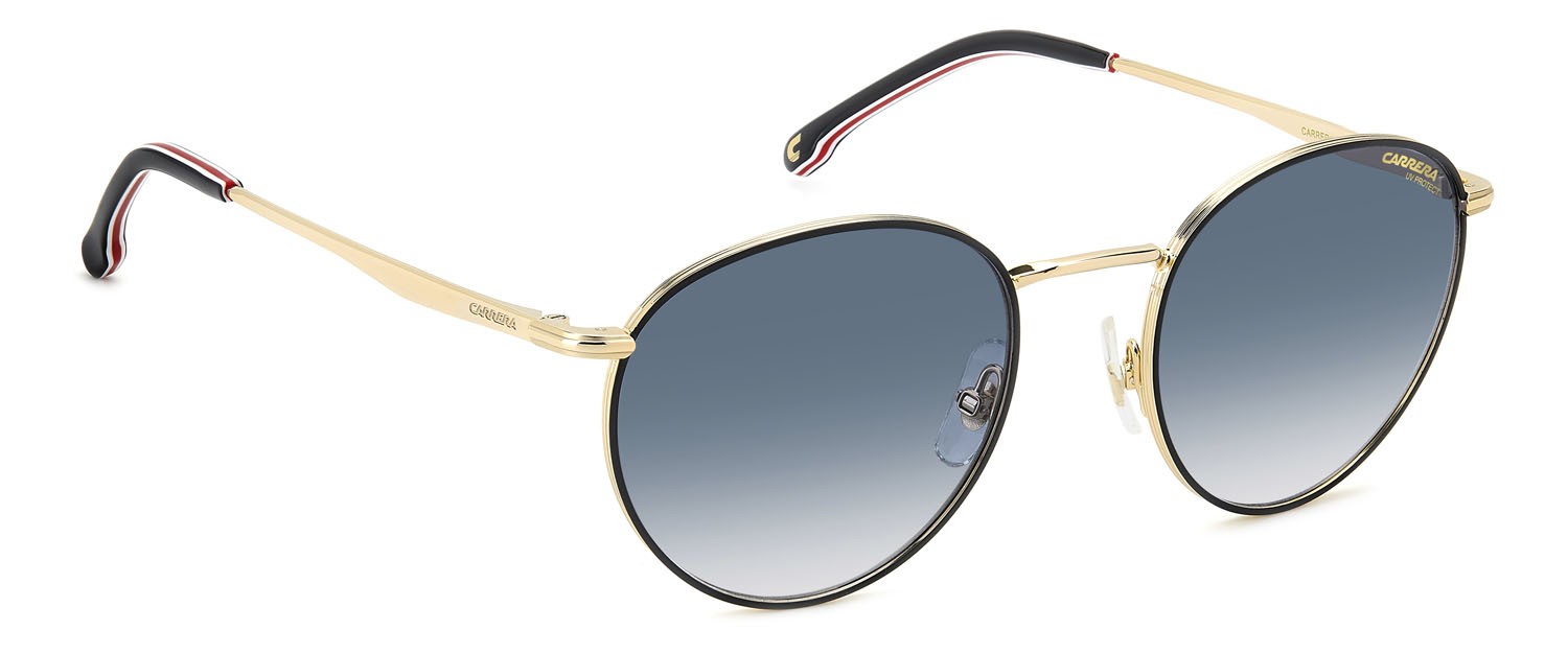 Sonnenbrillen Carrera 339/S 207603 (RHL 08) farbe gold black_ form pantos gläser dk blue shaded