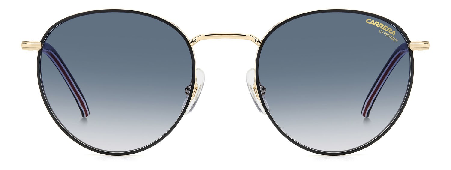 Sonnenbrillen Carrera 339/S 207603 (RHL 08) farbe gold black_ form pantos gläser dk blue shaded