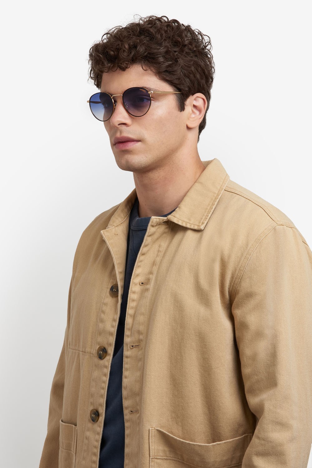 Sonnenbrillen Carrera 339/S 207603 (RHL 08) farbe gold black_ form pantos gläser dk blue shaded