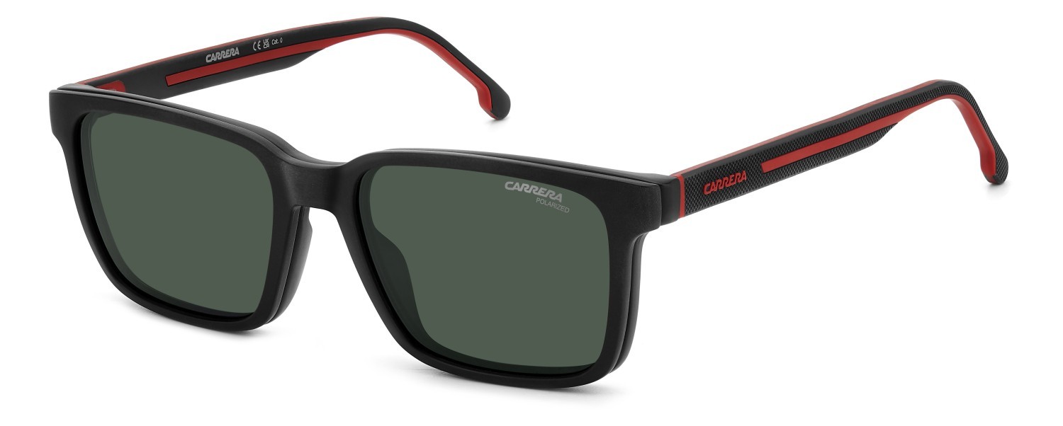 Brillen Carrera Ca 8069/CS 207604 BLX farbe matte black red form rechteckig gläser green polarized