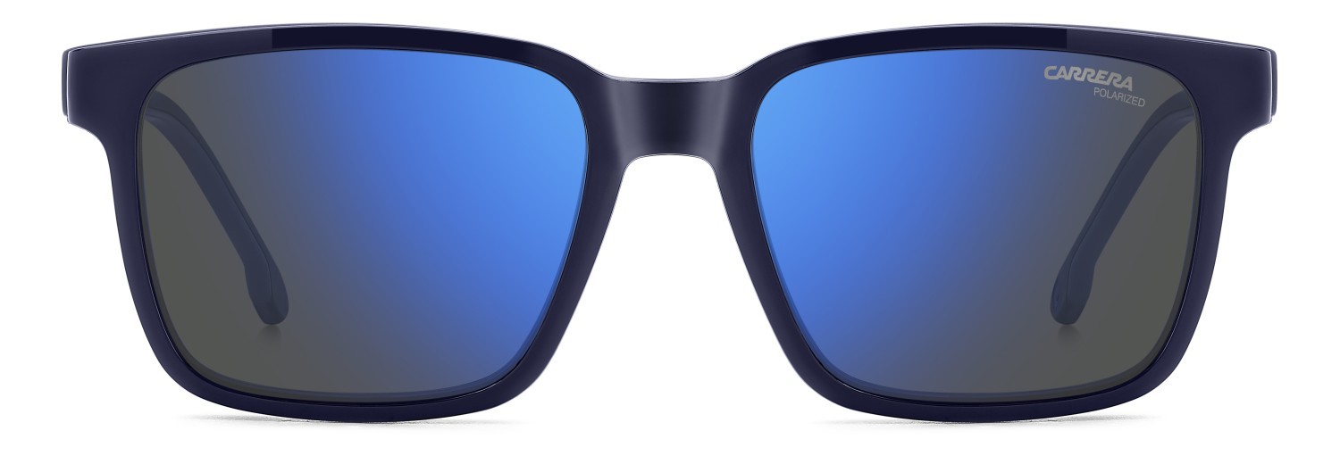 Brillen Carrera Ca 8069/CS 207604 FLL farbe matte blue form rechteckig gläser blue mirror polarized