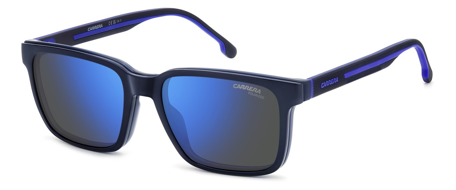 Brillen Carrera Ca 8069/CS 207604 FLL farbe matte blue form rechteckig gläser blue mirror polarized