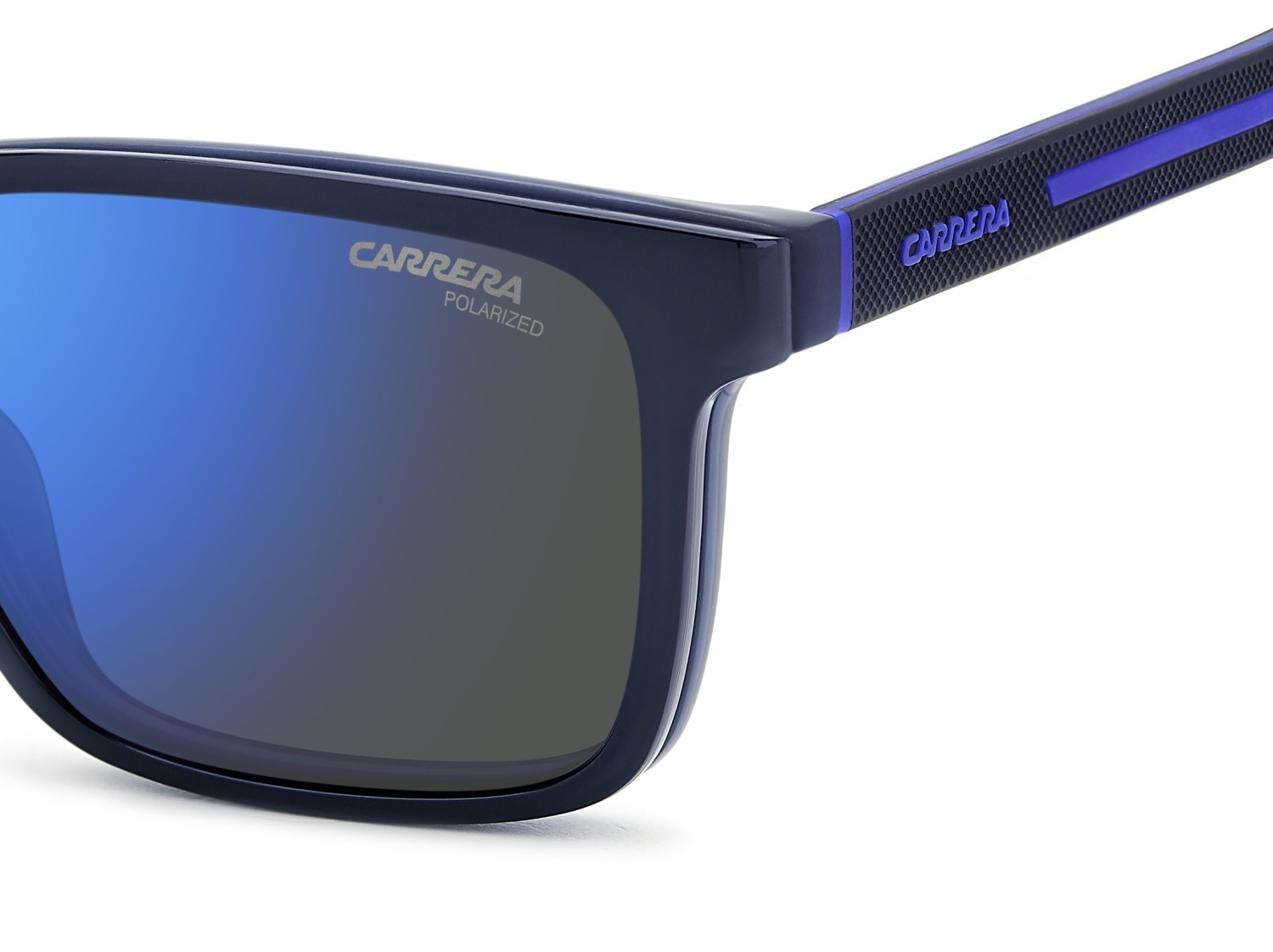 Brillen Carrera Ca 8069/CS 207604 FLL farbe matte blue form rechteckig gläser blue mirror polarized
