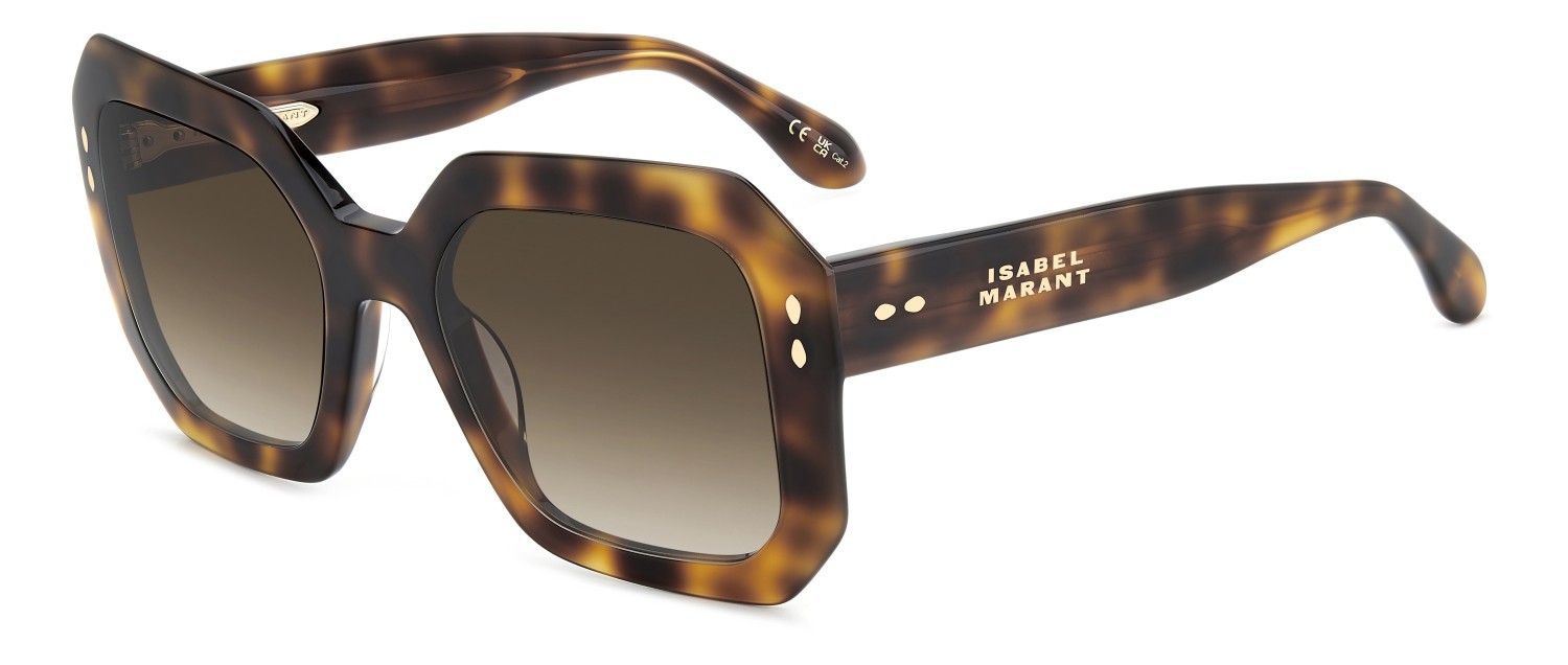 Sunglasses Isabel Marant Im 0190/G 207607 WR9 HA color brown havana shape rectangle lenses brown shaded