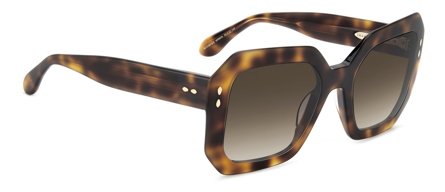Sunglasses Isabel Marant Im 0190/G 207607 WR9 HA color brown havana shape rectangle lenses brown shaded