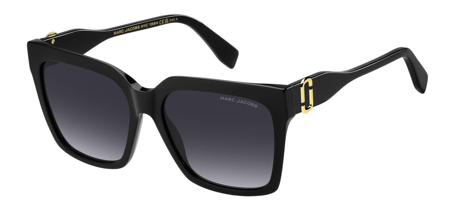 Occhiali da sole Marc Jacobs 764/S 207610 807 9O colore black forma quadrato lenti dark grey shaded