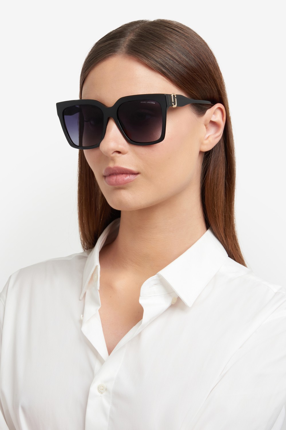 Occhiali da sole Marc Jacobs 764/S 207610 807 9O colore black forma quadrato lenti dark grey shaded