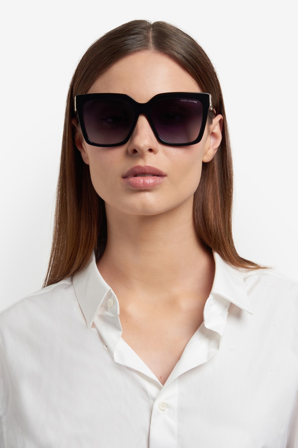 Occhiali da sole Marc Jacobs 764/S 207610 807 9O colore black forma quadrato lenti dark grey shaded