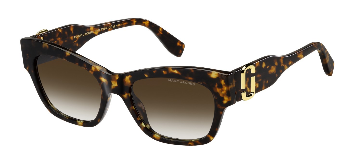 Sonnenbrillen Marc Jacobs 762/S 207612 086 HA farbe havana form rechteckig gläser brown shaded