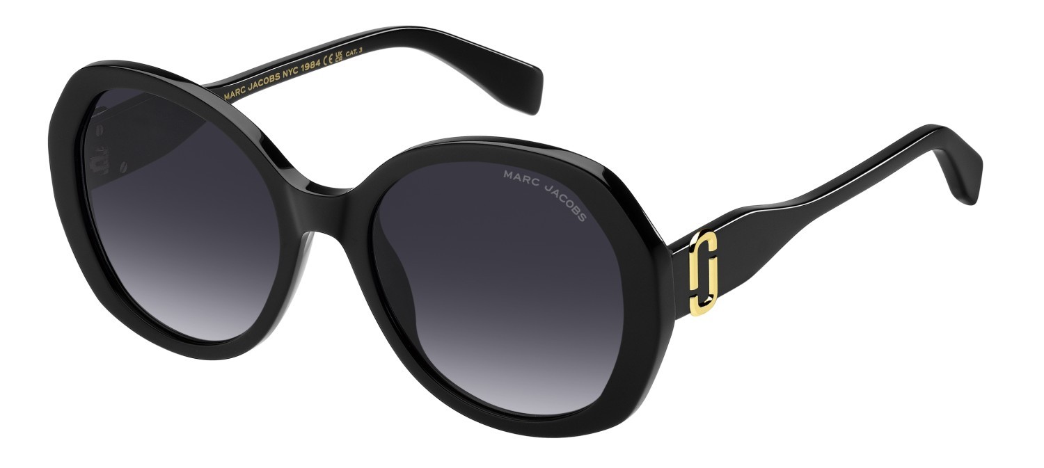 Occhiali da sole Marc Jacobs 763/S 207613 807 9O colore black forma ovale lenti dark grey shaded