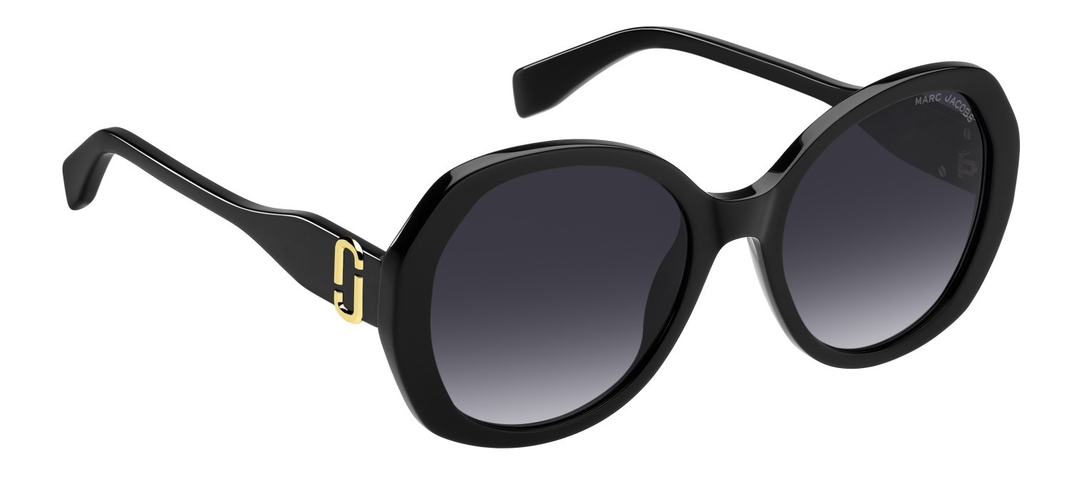 Occhiali da sole Marc Jacobs 763/S 207613 807 9O colore black forma ovale lenti dark grey shaded