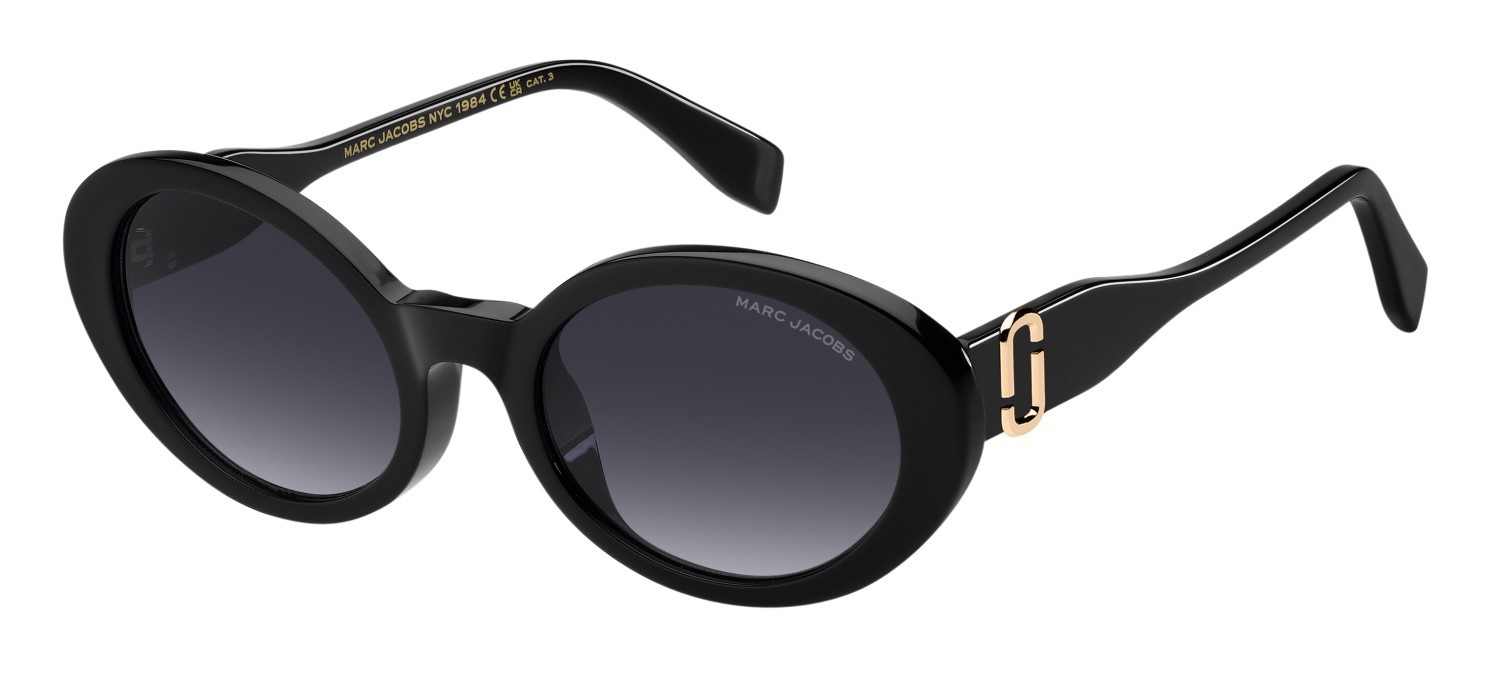 Sonnenbrillen Marc Jacobs 792/F 207616 807 9O farbe black form oval gläser dark grey shaded