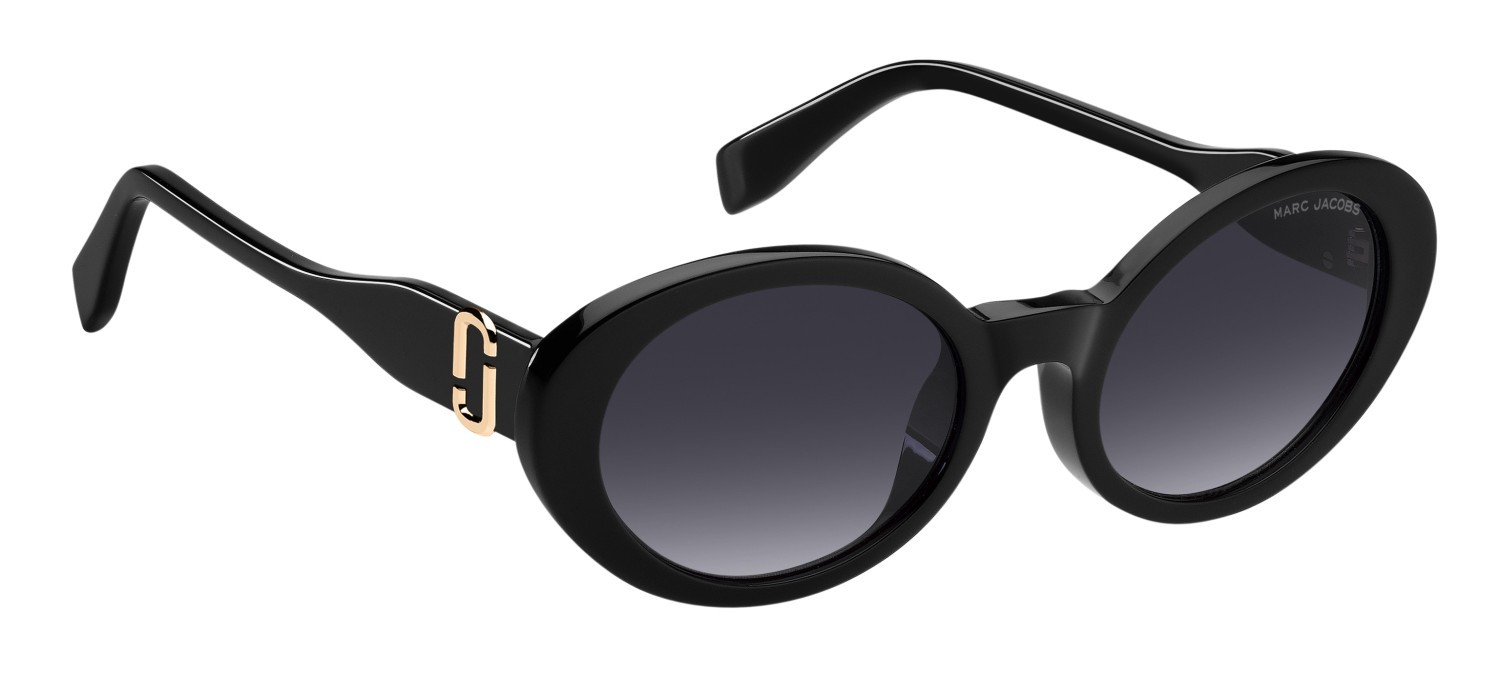 Sonnenbrillen Marc Jacobs 792/F 207616 807 9O farbe black form oval gläser dark grey shaded
