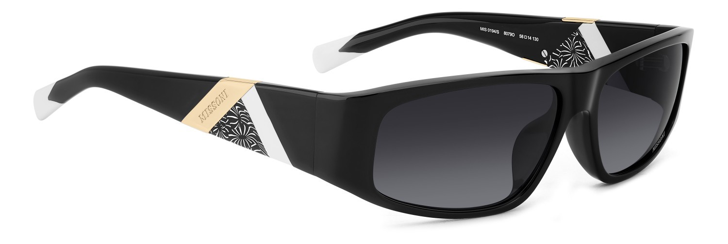Sonnenbrillen Missoni Mis 0194/S 207617 807 9O farbe black form rechteckig gläser dark grey shaded