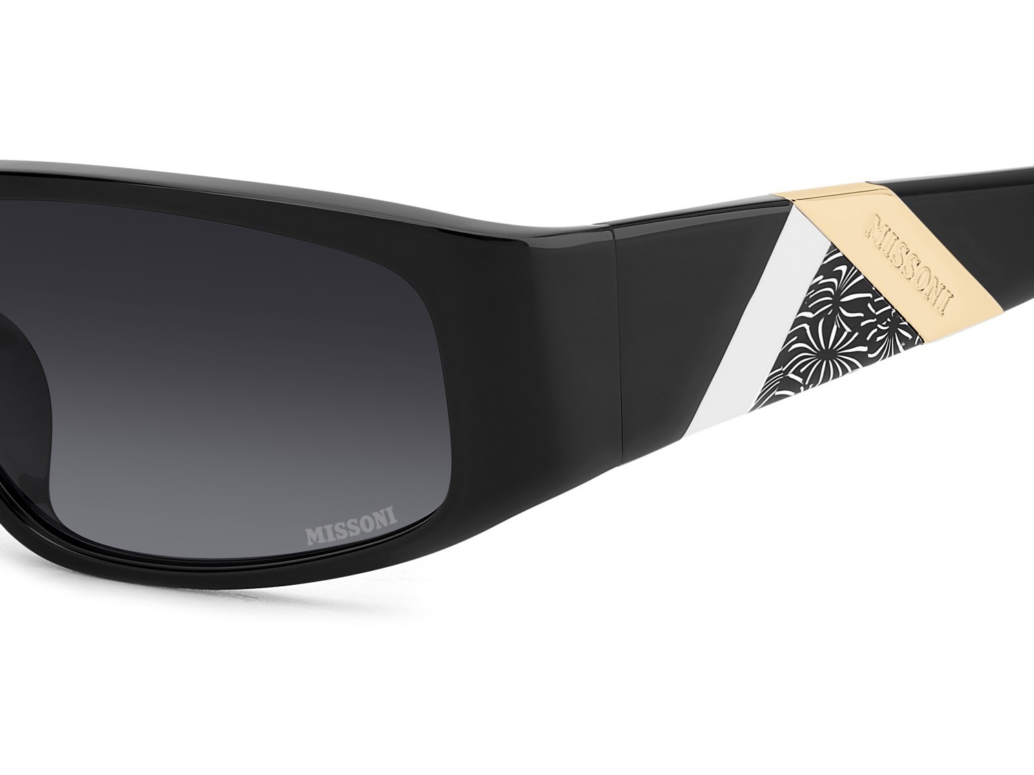 Sonnenbrillen Missoni Mis 0194/S 207617 807 9O farbe black form rechteckig gläser dark grey shaded
