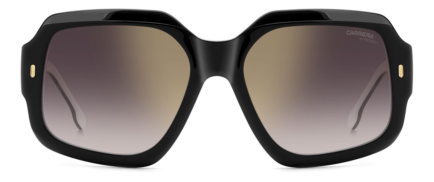 Occhiali da sole Carrera 3045/S 207622 (80S YK) colore black white forma quadrato lenti gold mirror on burgundy shaded