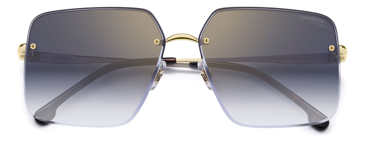 Sonnenbrillen Carrera 3044/S 207623 (DM2 1V) farbe light gold brown havana form rechteckig gläser blue shaded gold mirror