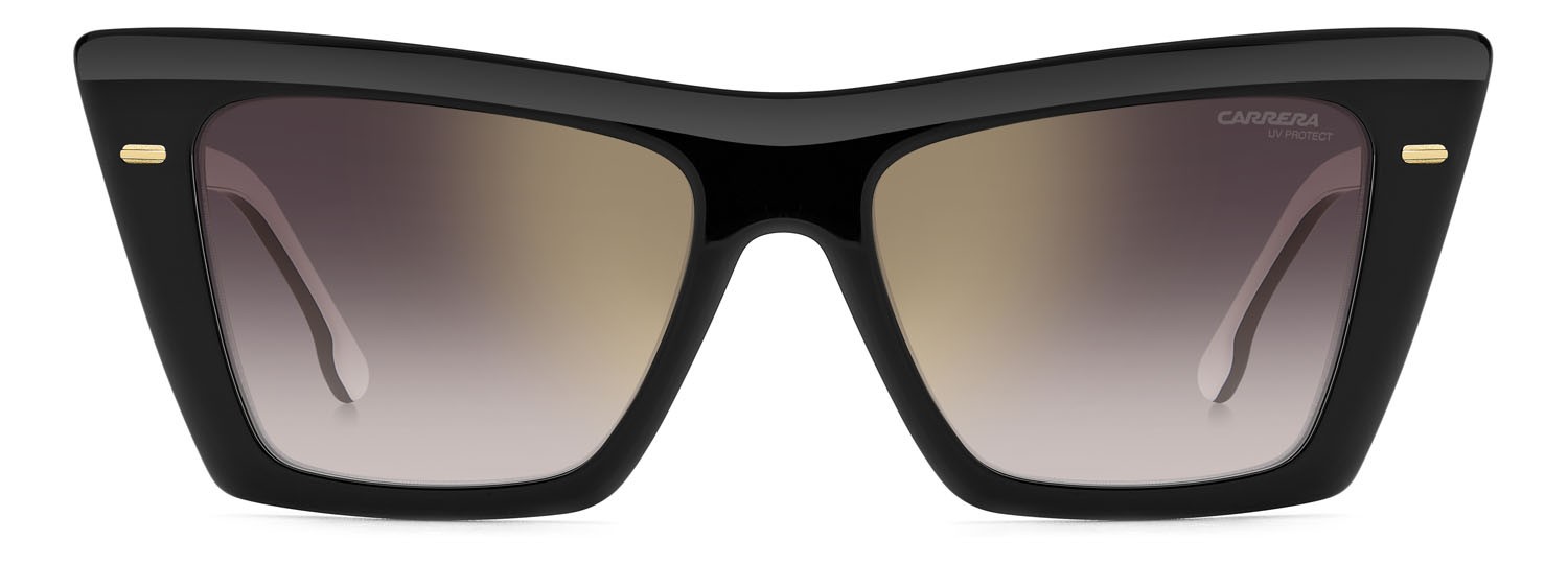 Occhiali da sole Carrera 3046/S 207626 (80S YK) colore black white forma rettangolare lenti gold mirror on burgundy shaded