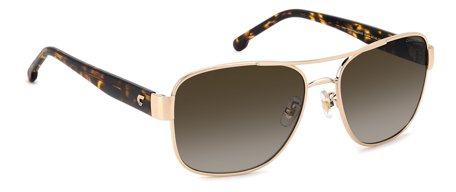 Sonnenbrillen Carrera 3042/S 207627 (06J HA) farbe gold havana form rechteckig gläser brown shaded