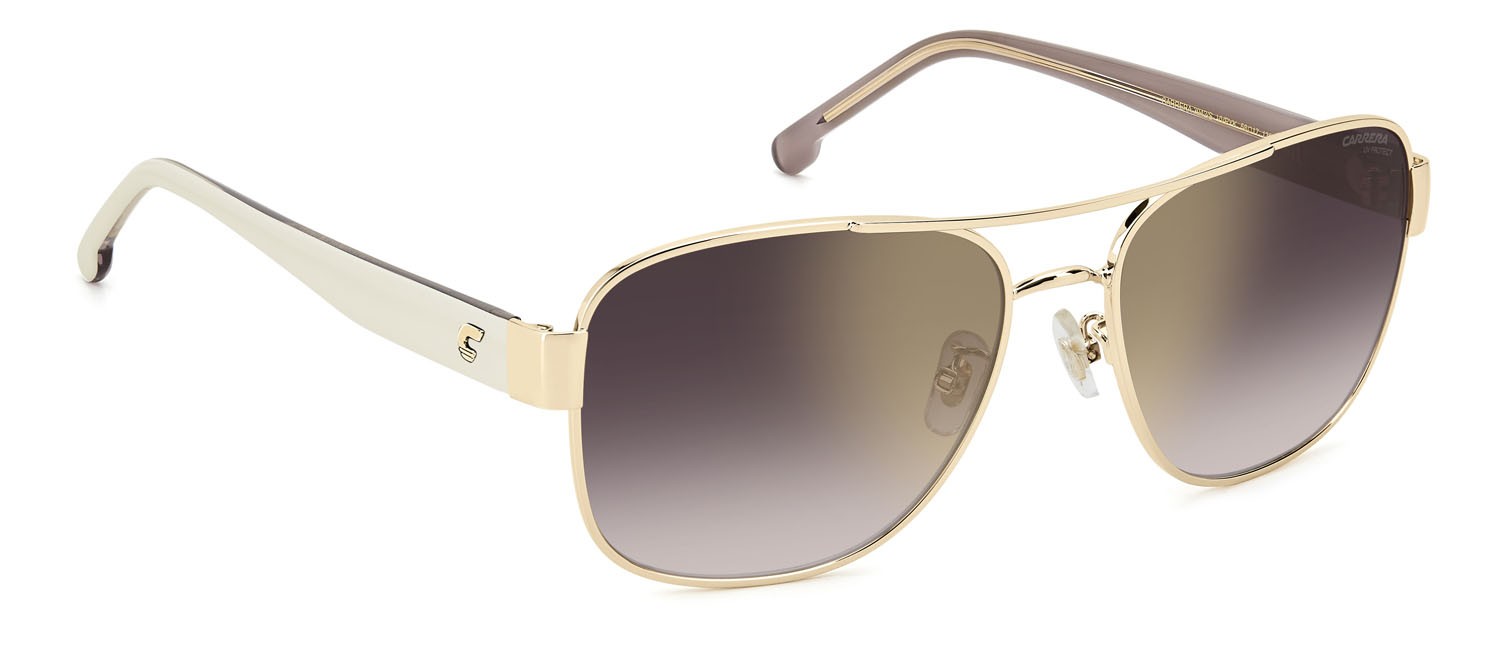 Sonnenbrillen Carrera 3042/S 207627 (VVP YK) farbe gold ivory form rechteckig gläser gold mirror on burgundy shaded