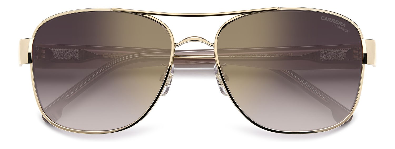 Sonnenbrillen Carrera 3042/S 207627 (VVP YK) farbe gold ivory form rechteckig gläser gold mirror on burgundy shaded