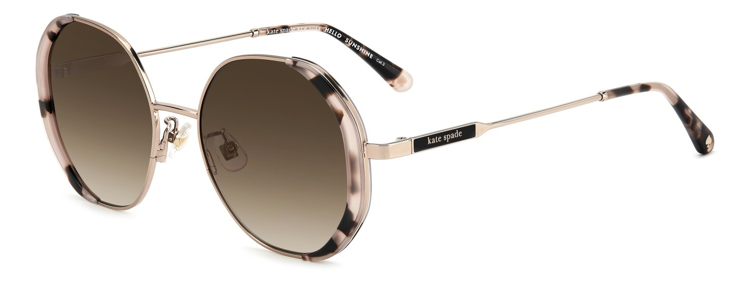Sunglasses Kate Spade Ks Aeris/F 207630 000 HA color rose gold shape rectangle lenses brown shaded